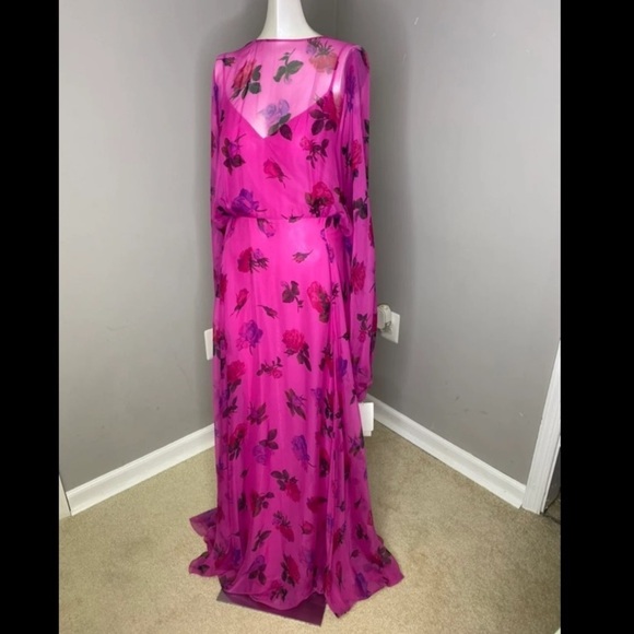 VALENTINO floral-print silk-organza gown - Picture 8 of 12